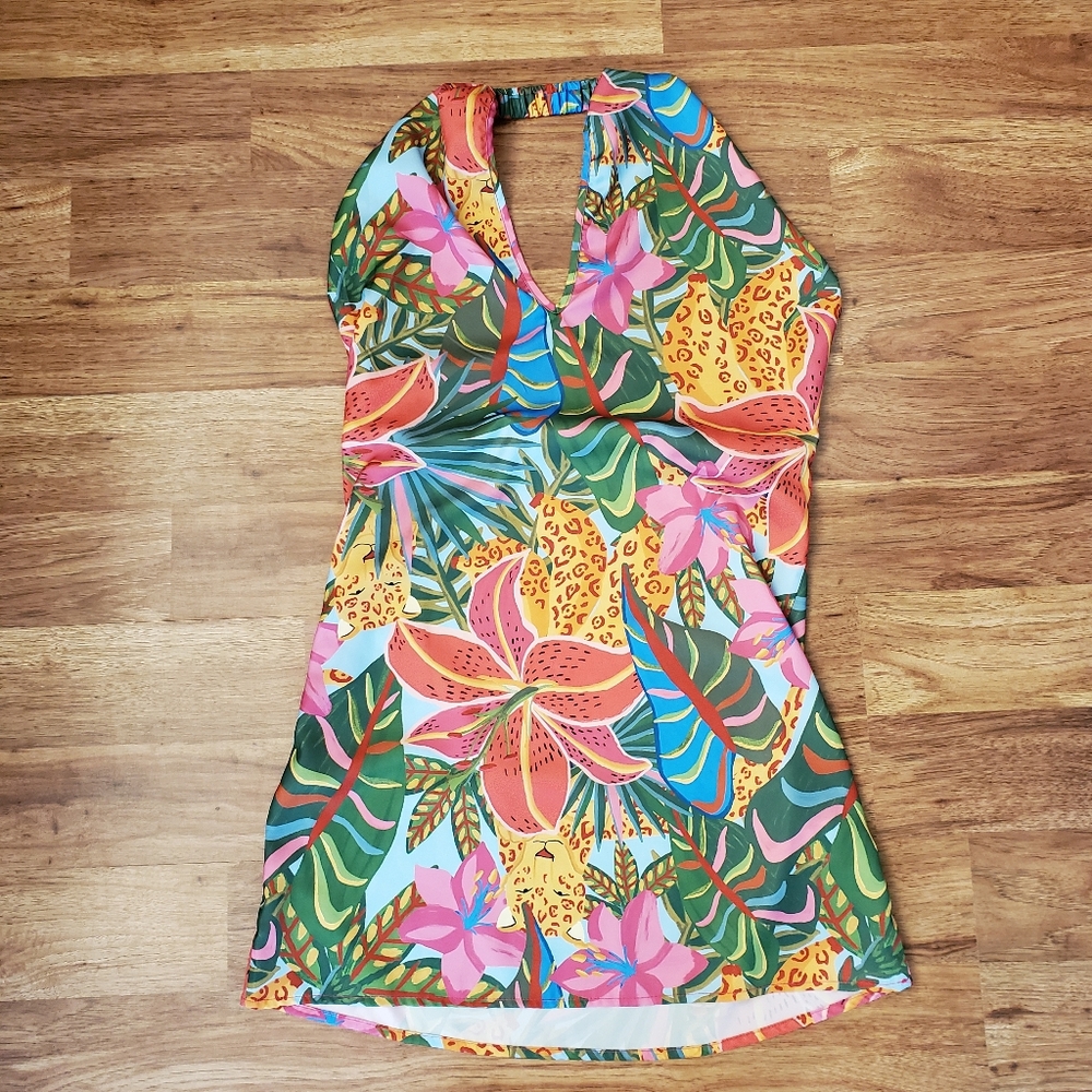 SHEIN Halter Top Size XS Jungle Print